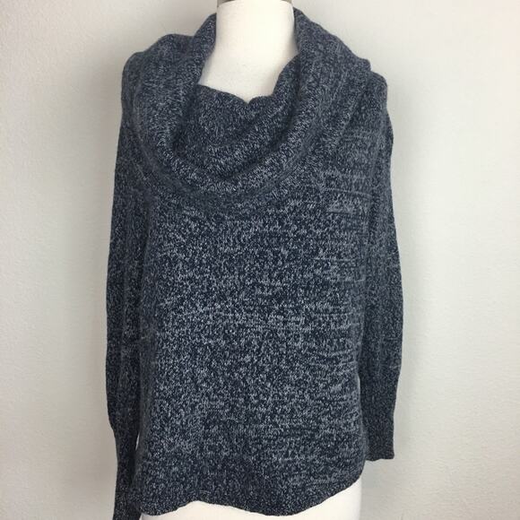 Joie Navy Gray  Wool Cashmere Rabit Hair Blend Cowl Neck Sweater XS - Picture 1 of 6